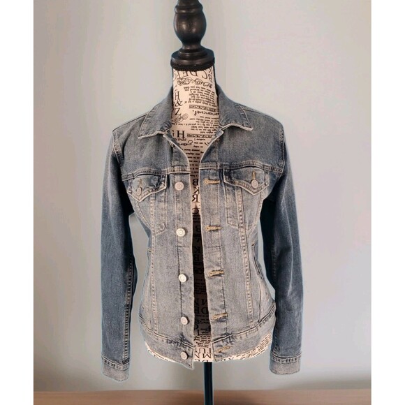 Lucky Brand Denim Jacket Sm Light Wash Tomboy Trucker  Flap Pockets Classic - Picture 1 of 16